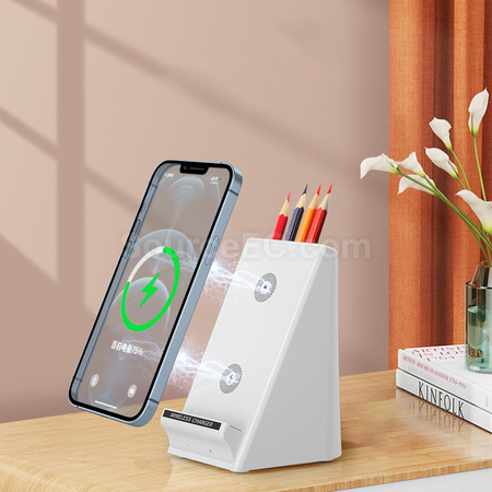Customization 15W Wireless Charger With Pen Holder Corporate Gifts