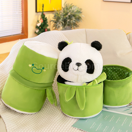 Customization Panda Hugging Bamboo Doll Corporate Gifts