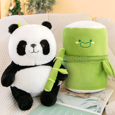 Customization Panda Hugging Bamboo Doll Corporate Gifts