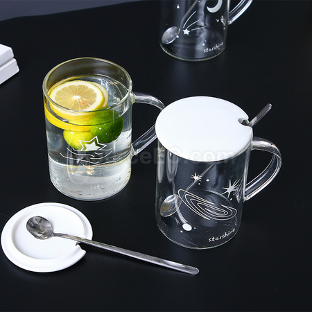 Customization Glass Cup With Lid Corporate Gifts