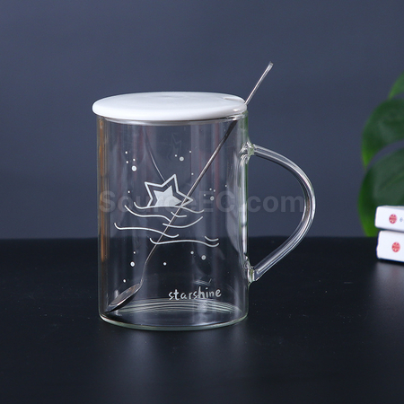Customization Glass Cup With Lid Corporate Gifts