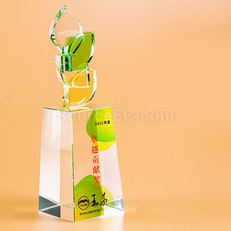 Customization Leaf Crystal Trophy Corporate Gifts
