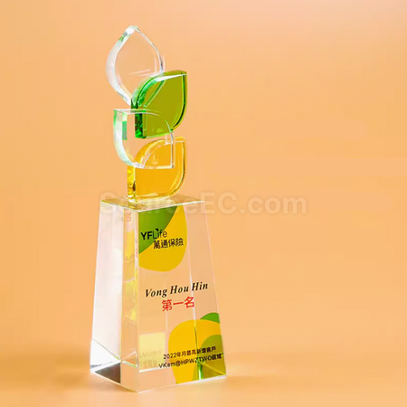 Customization Leaf Crystal Trophy Corporate Gifts