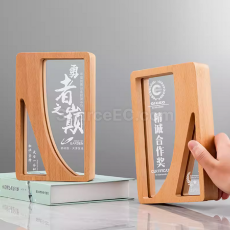 Customization Solid Wood Crystal Trophy Corporate Gifts