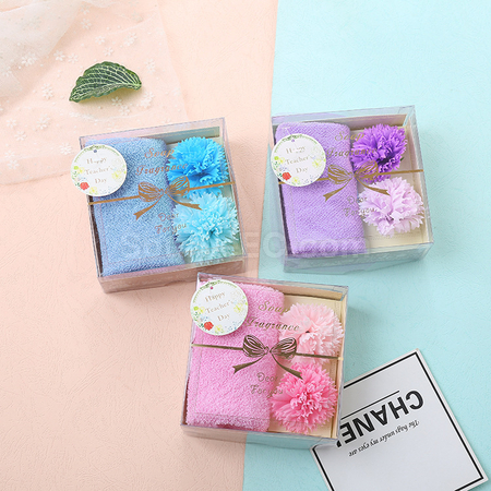 Customization Carnation Soap Flower Towel Gift Box Corporate Gifts