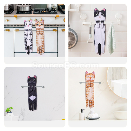Customization Creative Realistic Dog and Cat Hanging Hand Towel Corporate Gifts