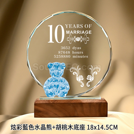 Customization Color-plated Bear Crystal Trophy Corporate Gifts