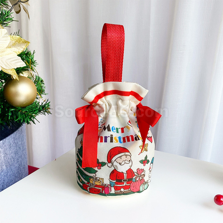 Customization Christmas Tote Drawstring Canvas Bag Corporate Gifts