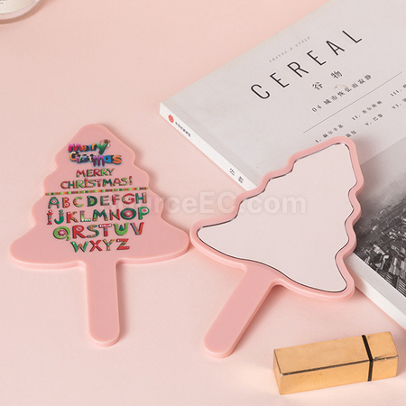 Customization Christmas Tree Handheld Makeup Mirror Corporate Gifts