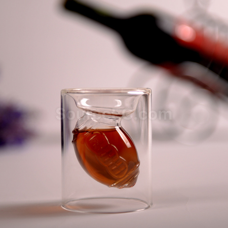 Customization Rugby Double Wall Glass Corporate Gifts