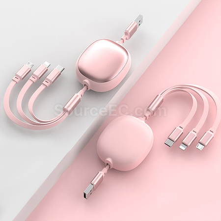 Customization 3 in 1 Retractable Quick Charge Data Line Corporate Gifts