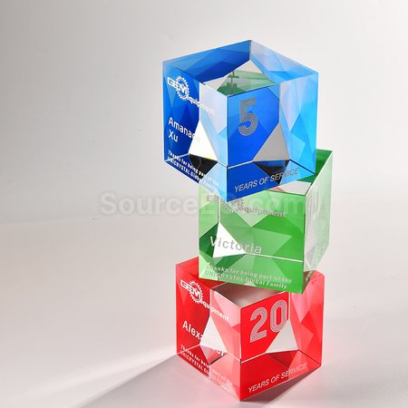 Customization Rubik's Cube Crystal Trophy Corporate Gifts