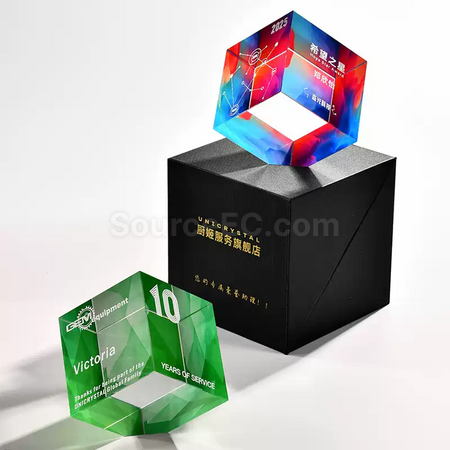 Customization Rubik's Cube Crystal Trophy Corporate Gifts