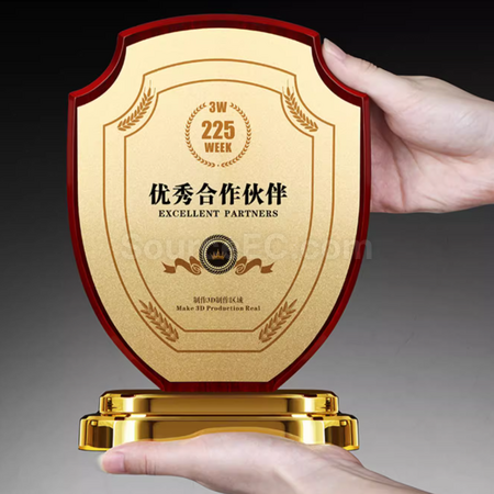 Customization Solid Wood Shield Medal Corporate Gifts
