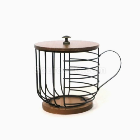 Customization Wrought iron storage basket with lid Corporate Gifts