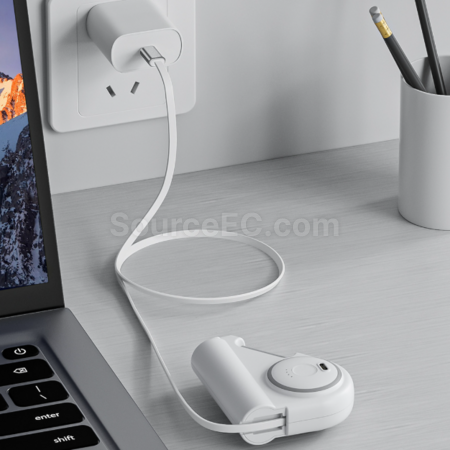 Customization Retractable power bank with built-in cable Corporate Gifts