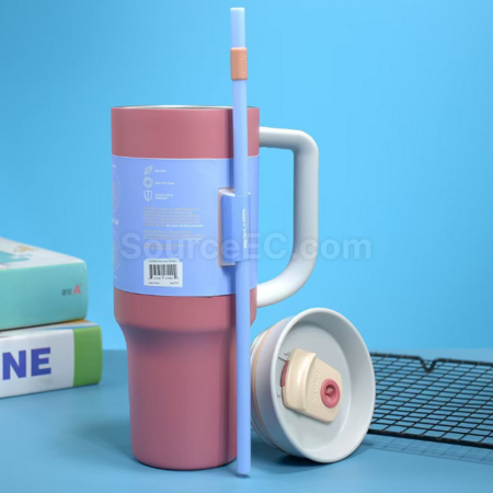 Customization Large capacity double-layer vacuum straw thermos cup Corporate Gifts