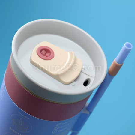 Customization Large capacity double-layer vacuum straw thermos cup Corporate Gifts
