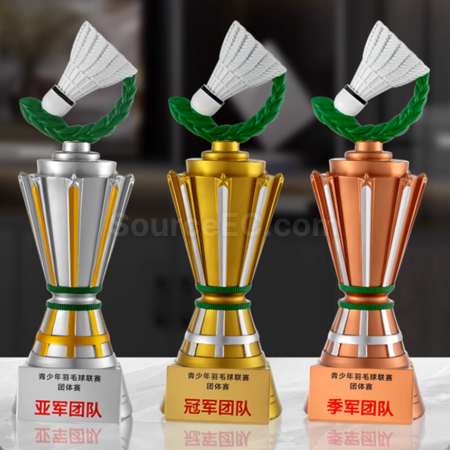 Customization Badminton Crystal Trophy Corporate Gifts