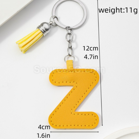 Customization PU leather keychain with 26 English letters Corporate Gifts