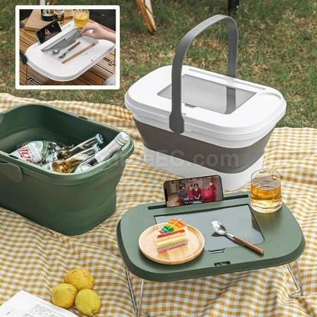 Multifunctional Portable Table Basket With Cutlery Storage Box