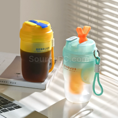 Customization Double - drinking - opening straw water cup Corporate Gifts