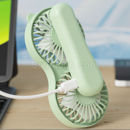 Customization Portable Desktop Handheld Double Head Fan Corporate Gifts