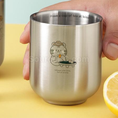 Customization 304 Stainless Steel Double Layer Water Cup Corporate Gifts