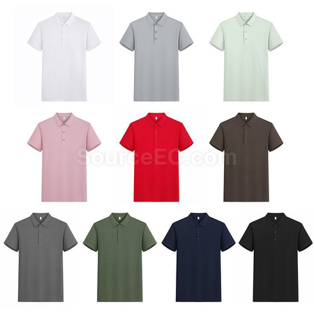 Customization Jacquard Cotton Seamless Solid Color Polo Shirt Corporate Gifts