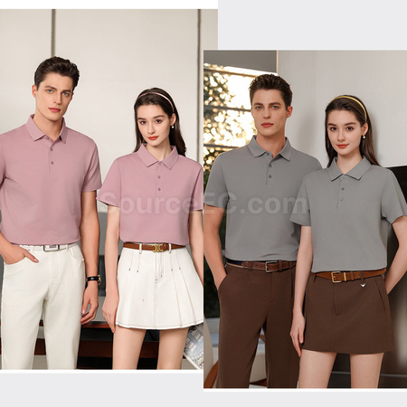 Customization Jacquard Cotton Seamless Solid Color Polo Shirt Corporate Gifts