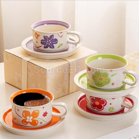 Customization Vintage Ceramic Coffee Cup And Saucer Det Corporate Gifts