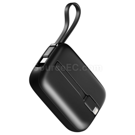 Customization Mini digital display mobile power supply with built-in cable Corporate Gifts