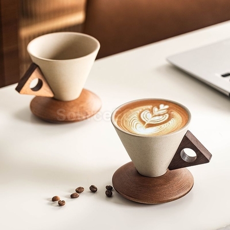 Customization Stoneware Funnel Coffee Cup Corporate Gifts