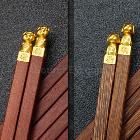Customization 12 Chinese Zodiac Chinese Rosewood Chopsticks Corporate Gifts