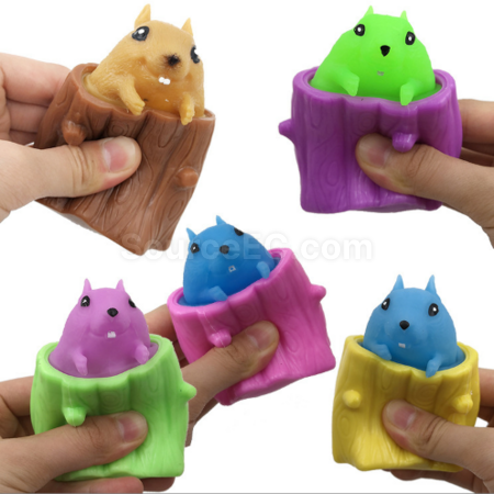 Customization Squirrel Cup Stress-Relief Squishy and Stretchable Toy Corporate Gifts