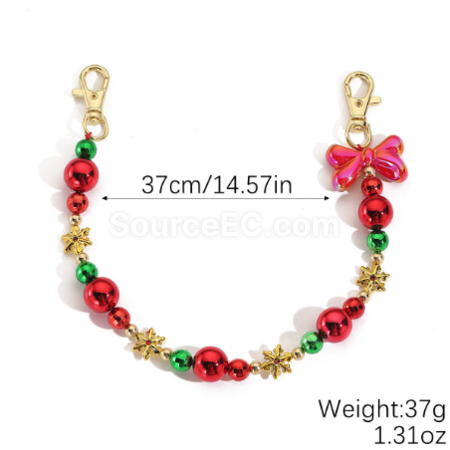 Customization Christmas keychain beaded phone chain Corporate Gifts