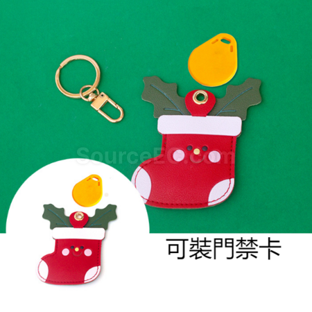 Customization Christmas Leather Keychain Access Control Card Pendant Corporate Gifts