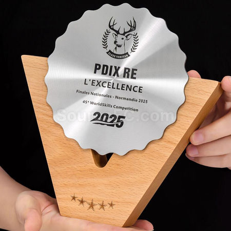 Solid Wood Metal Award