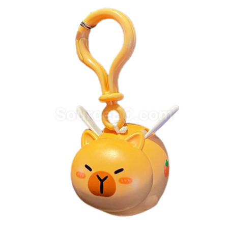 Customization Pull String Flying Capybara Stress Relief Keychain Corporate Gifts