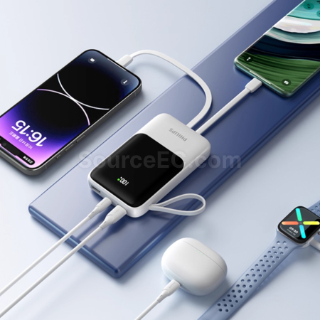 Customization Philips 3C Certified Power Bank With Built-in Cable Corporate Gifts