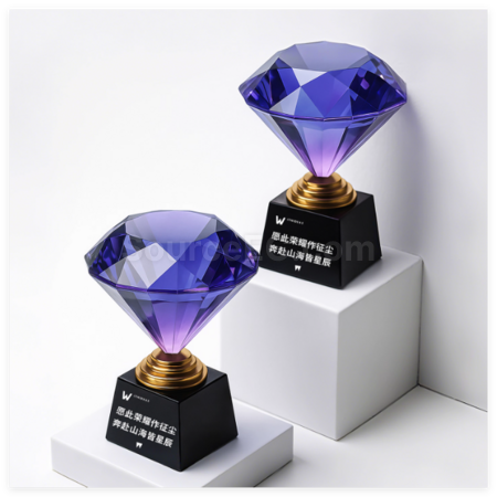Diamond Crystal Metal Trophy