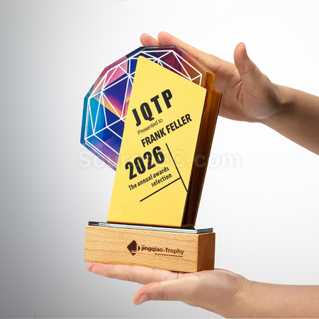Customization Metal Crystal Solid Wood Trophy Corporate Gifts