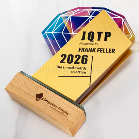 Customization Metal Crystal Solid Wood Trophy Corporate Gifts