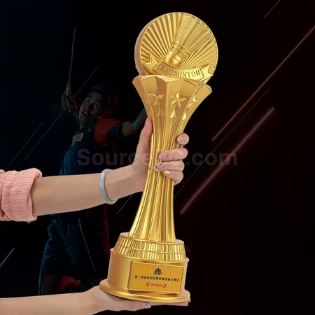 Customization Oversized badminton trophy Corporate Gifts