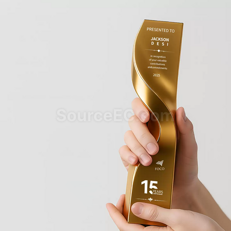 Customization Curved Metal Trophy Corporate Gifts