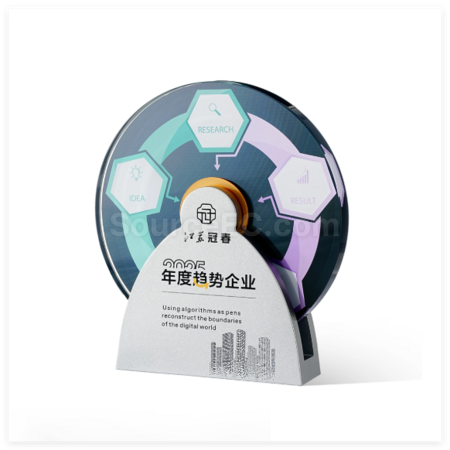 Customization Creative Metal Rotating Crystal Trophy Corporate Gifts