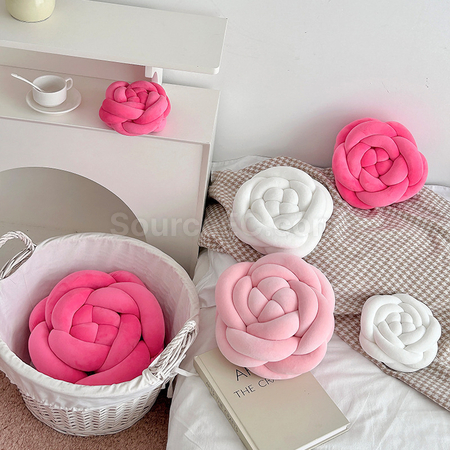 Knitted Rose Cushion