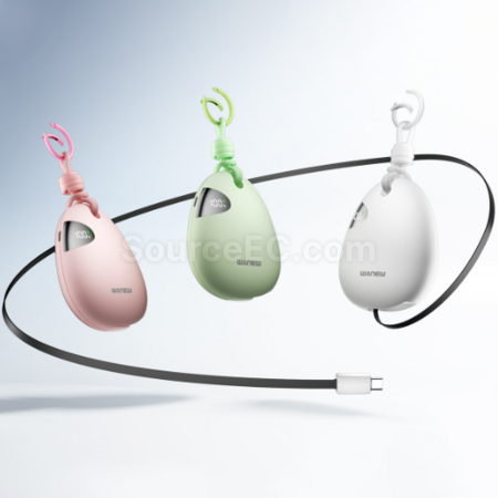 3C certified power bank with built-in cable and fast charging function