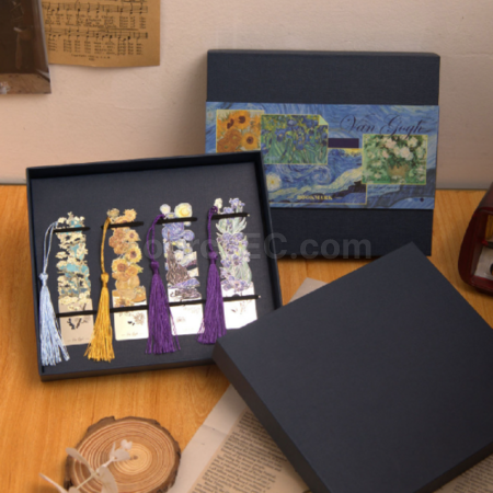 Customization Oil Painting Series Metal Bookmark Gift Box Corporate Gifts