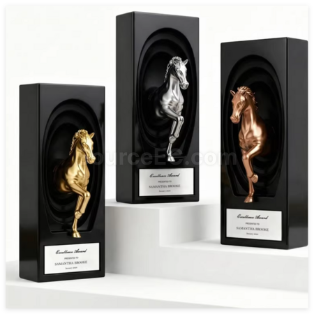 Year of the Horse Metal Crystal Award Trophy